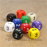 D3 (6 Sided) RPG Dice Set 10pc - 10 Colors (A)