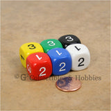 D3 (6 Sided) RPG Dice Set 6pc - 6 Colors (Koplow)