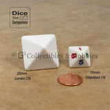 D8 25mm Blank White 2pc Dice Pair