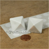D8 25mm Blank White 2pc Dice Pair