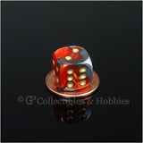 D6 12mm Gemini Orange/Steel Gray with Gold Pips 10pc Dice Set