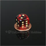 D6 12mm Gemini Black/Red with Gold Pips 10pc Dice Set
