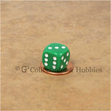 D6 12mm Rounded Edge Green with White Pips 10pc Dice Set