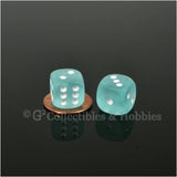D6 12mm Frosted Teal with White Pips 10pc Dice Set
