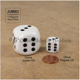 D6 Jumbo 32mm Rounded Edge Dice Pair - White
