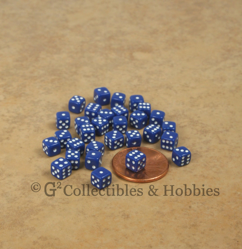 D6 5mm Deluxe Rounded Edge 30pc MINI Dice Set - Opaque Navy Blue