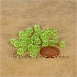 D6 5mm Deluxe Rounded Edge 30pc MINI Dice Set - Transparent Lime Green