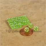 D6 5mm Deluxe Rounded Edge 30pc MINI Dice Set - Transparent Lime Green