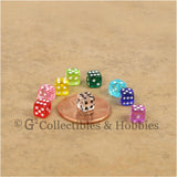 D6 5mm Deluxe Rounded Edge Transparent 36pc MINI Dice Set - 9 Colors