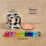 D6 5mm Deluxe Rounded Edge 30pc MINI Dice Set - Transparent Blue