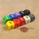D3 (6 Sided) RPG Dice Set 10pc - 10 Colors (B)