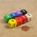 D3 (6 Sided) RPG Dice Set 8pc - 8 Colors (B)