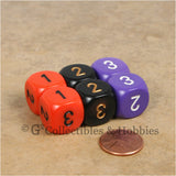 D3 (6 Sided) RPG Dice Set 6pc - Orange Purple Black