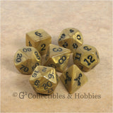 RPG Dice Set Olympic Gold with Black Numbers 7pc
