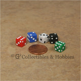 D6 8mm Opaque Multicolored with White/Black Pips 50pc Dice & Bag Set