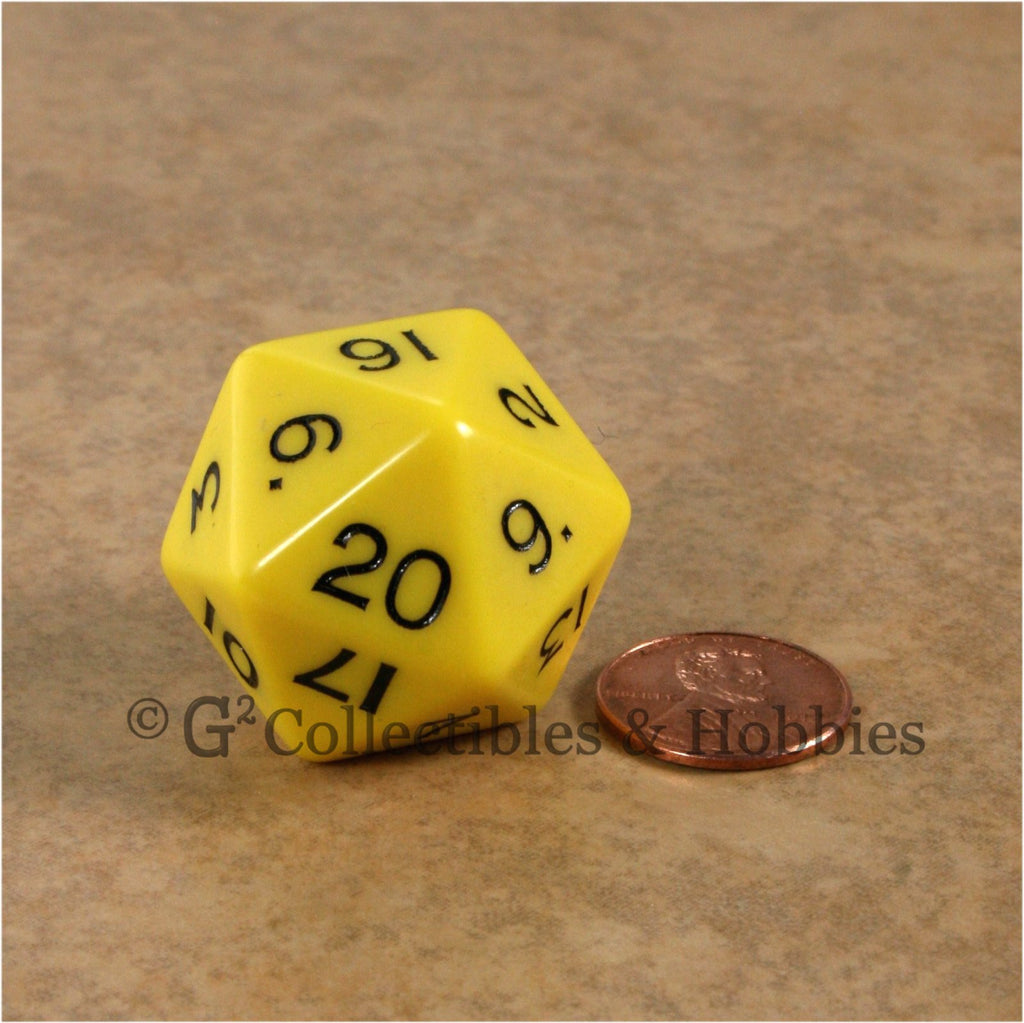 D20 Jumbo 30mm Opaque Yellow - New Number Design