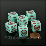 Alien UFO Glow in the Dark 6pc Dice Set - Red