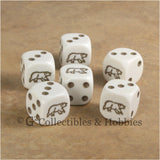 Bear 6pc Dice Set - White
