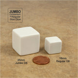 D6 25mm Blank White 6pc Dice Set