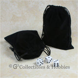 Dice Bag: Large Black Velveteen - 2pc Set