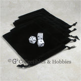 Dice Bag: Large Black Velveteen - 5pc Set