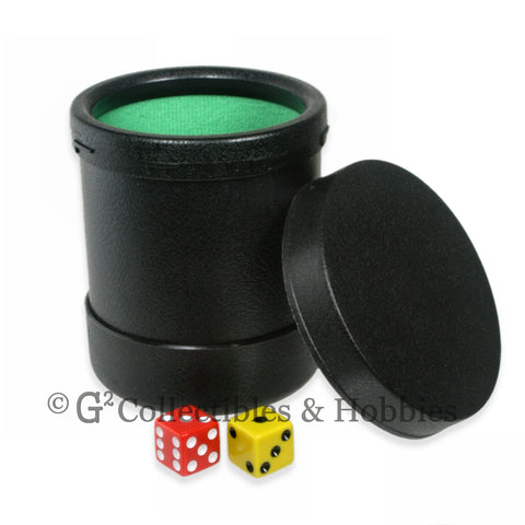 Dice Cup: Black Plastic with Twist Off Lid