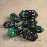 RPG Dice Set Crystal Oblivion Black / Green with Gold 7pc