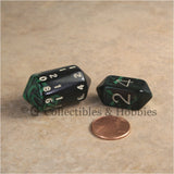 RPG Dice Set Crystal Oblivion Black / Green with Gold 7pc