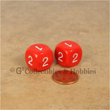 D2 (6 Sided) RPG Dice Set Pair  - Red