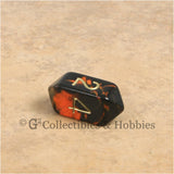D4 Crystal Oblivion Orange Die with Gold Numbers