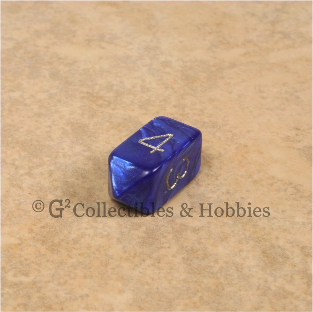 D4 Crystal Pearl Blue Die with Gold Numbers