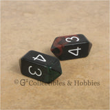 D4 Crystal Oblivion Dice 2pc Set - Dark Red & Dark Green