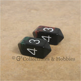 D4 Crystal Oblivion Dice 2pc Set - Dark Red & Dark Green
