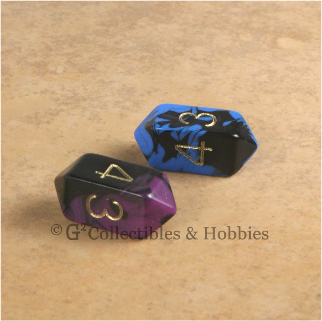 D4 Crystal Oblivion Dice 2pc Set - Blue & Purple