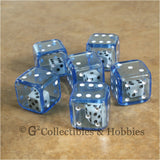 D6 19mm Double Dice 6pc Dice Set - Blue