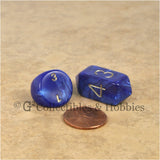 RPG Dice Set Hybrid Pearl Blue with Gold Numbers 10pc