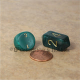 RPG Dice Set Hybrid Pearl Green with Gold Numbers 10pc