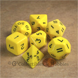 Jumbo RPG 7pc Dice & Bag Set - Yellow with Black Numbers