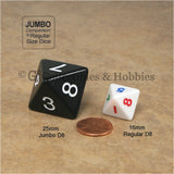 Jumbo RPG 7pc Dice & Bag Set - Black with White Numbers