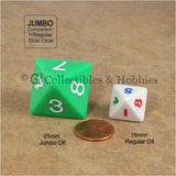 Jumbo RPG 7pc Dice & Bag Set - Green with White Numbers