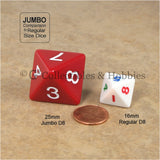 Jumbo RPG 7pc Dice & Bag Set - Red with White Numbers