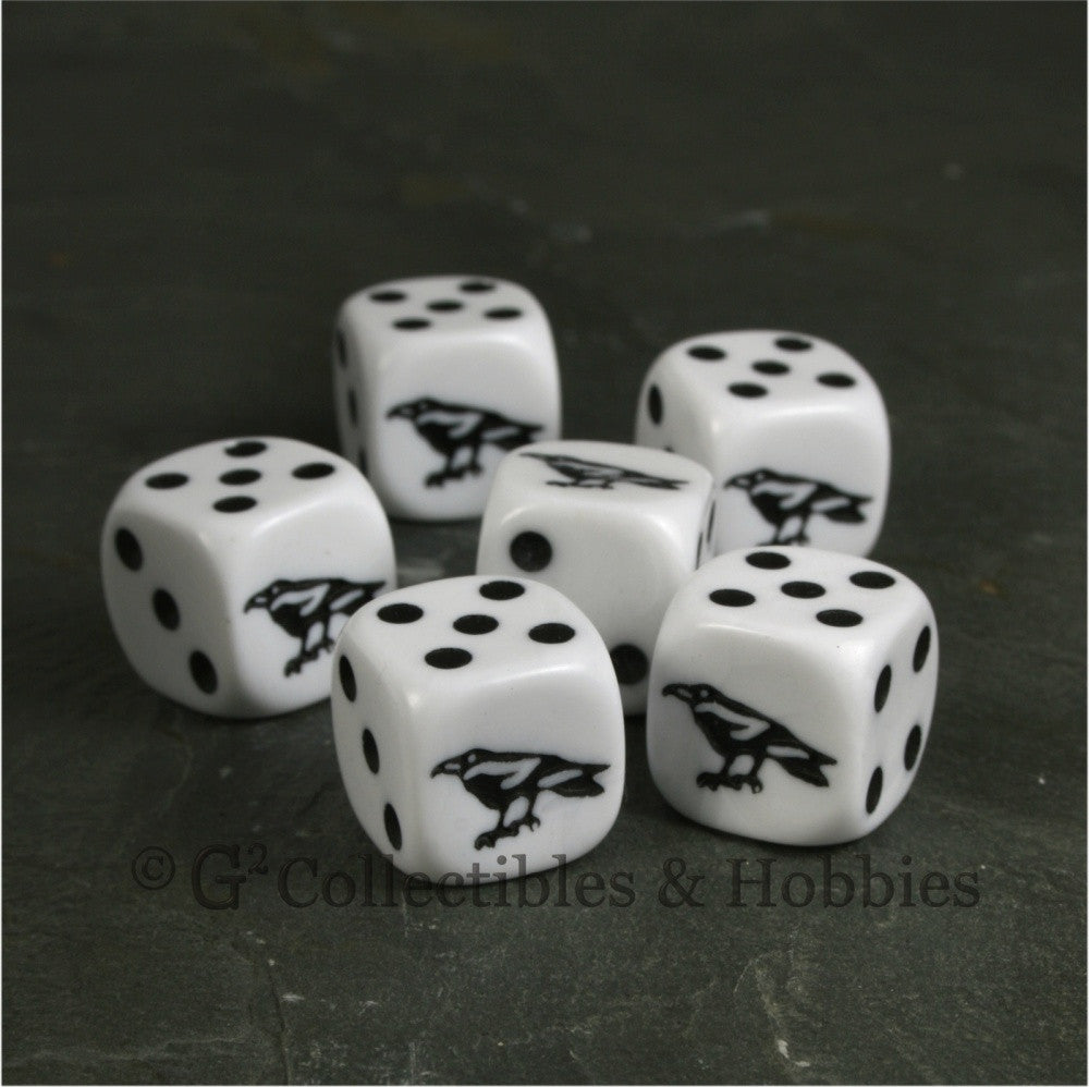 Raven 6pc Dice Set - White