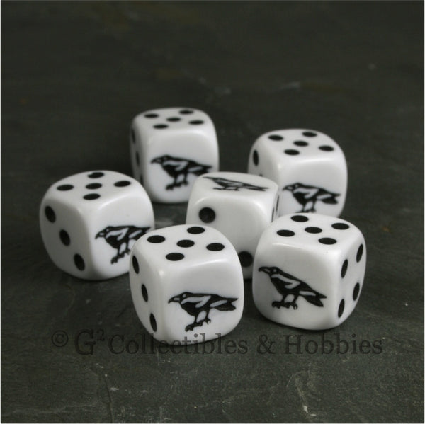 Raven 6pc Dice Set - White – G2 Collectibles & Hobbies