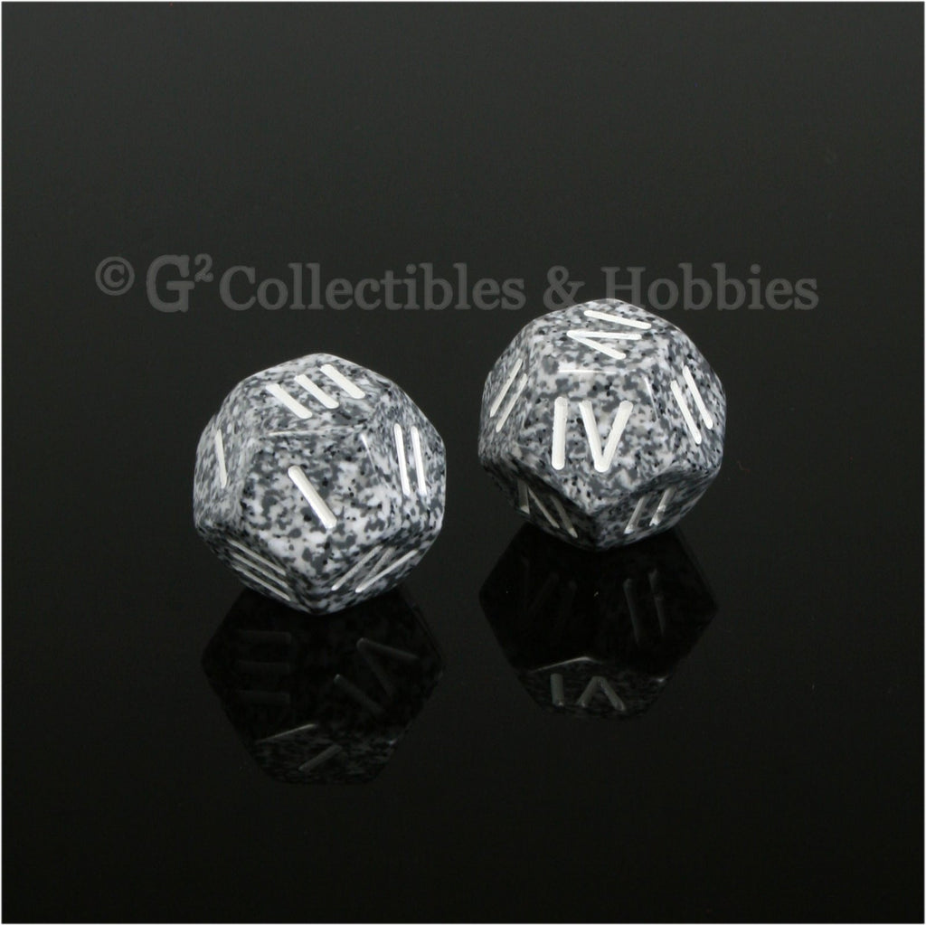 12 Sided Roman Numeral D4 Pair - Granite