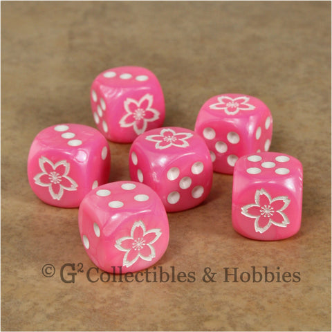 Sakura Cherry Blossom Dice - Set of 6