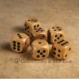 D6 16mm Wood (Light Stained) 6pc Dice Set