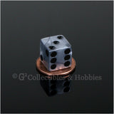D6 12mm Pearlized Olympic Silver with Black Pips 10pc Dice Set