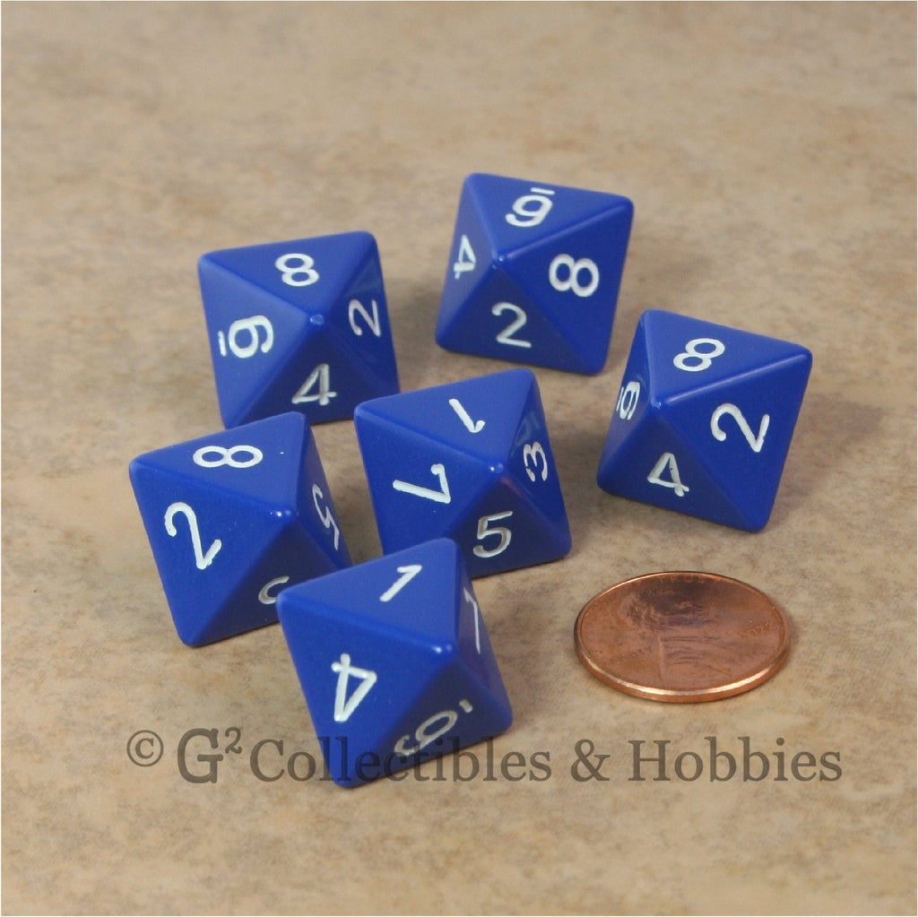 D8 RPG Dice Set : Opaque 6pc - Blue