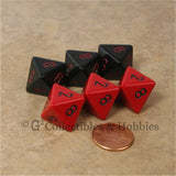 D8 RPG Dice Set : Opaque 6pc - Black & Red