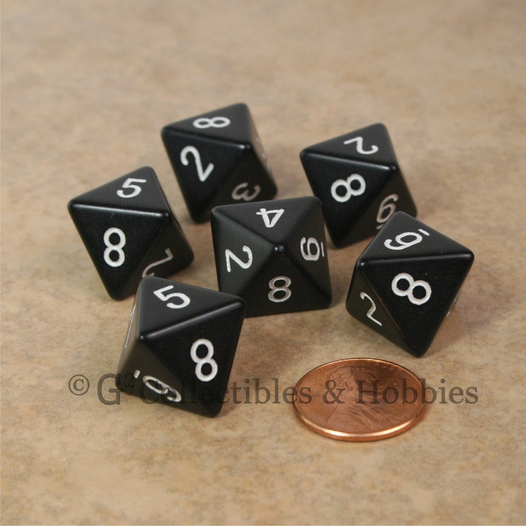 D8 RPG Dice Set : Opaque 6pc - Black